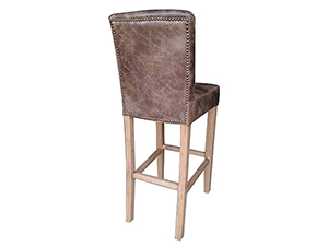 Vintage Real Leather Bar Stool