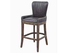 Vintage Genuine Leather Bar Stool