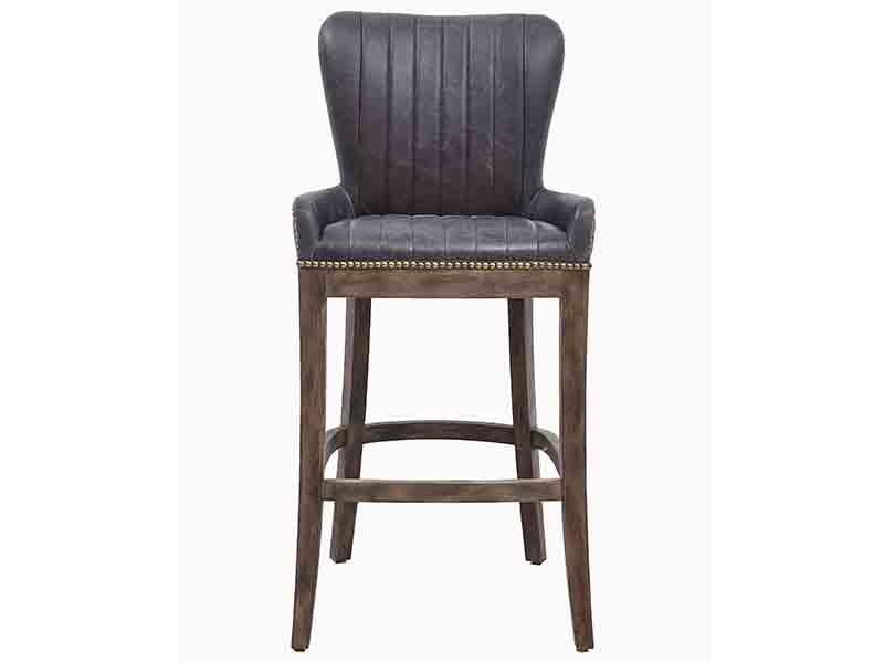 Vintage Genuine Leather Bar Stool