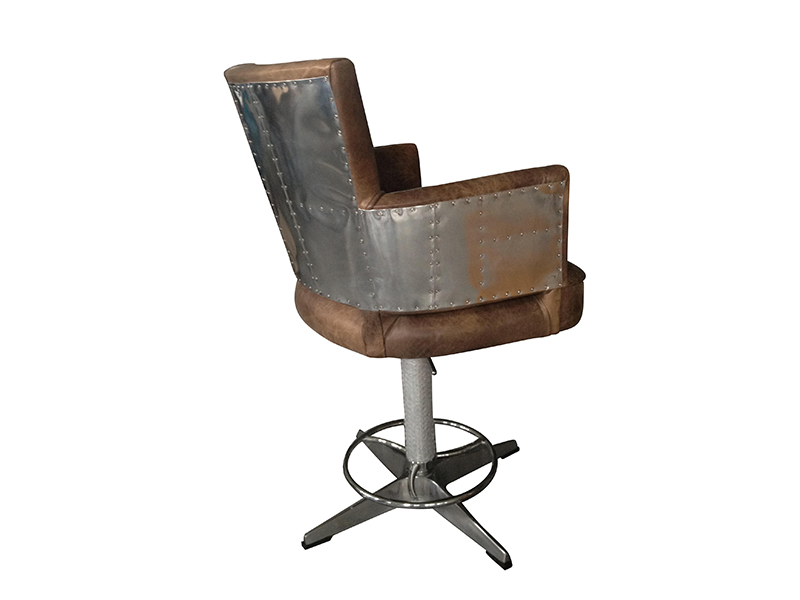 Vintage Bar Stool with Cross Base