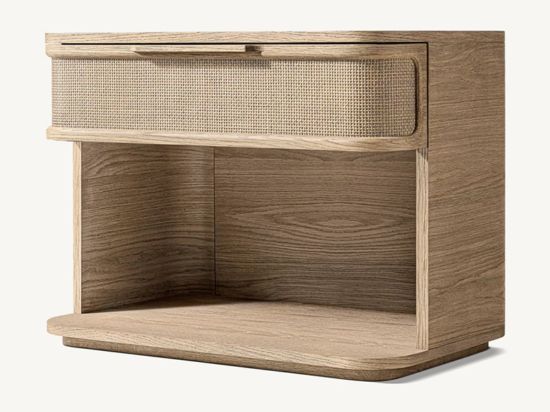 Wood Nightstand; Modern Nightstand;Brown Nightstand