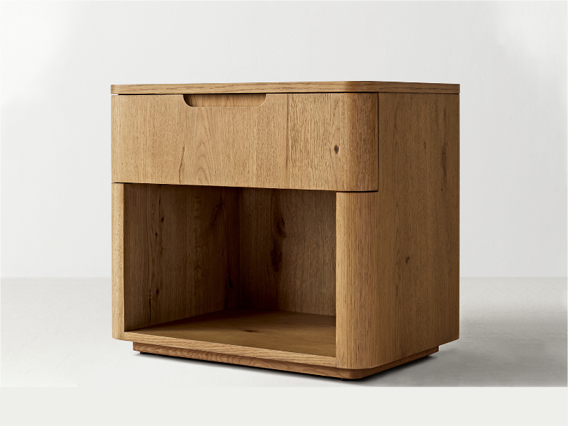 Madero Oak Wooden Nightstand Custom Size Nightstand Nightstand With Groove