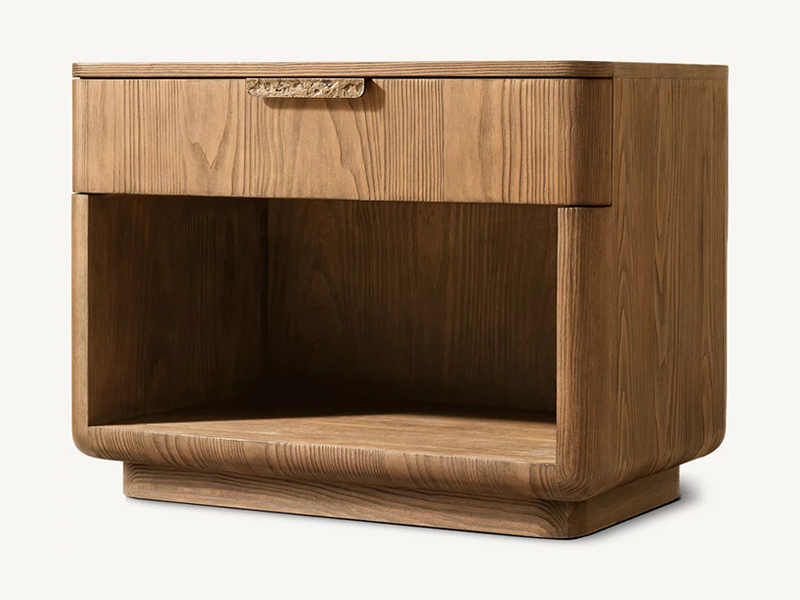 Wood Nightstand; Modern Nightstand;Brown Nightstand