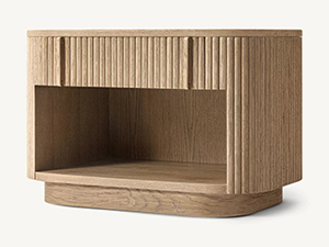 Wood Nightstand; Modern Nightstand;Brown Nightstand