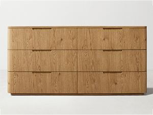 New Style Madero Dresser Oak Wooden Dresser Wooden Dresser with 6 Drawers