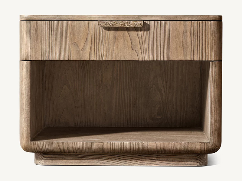 Wood Nightstand; Modern Nightstand;Brown Nightstand