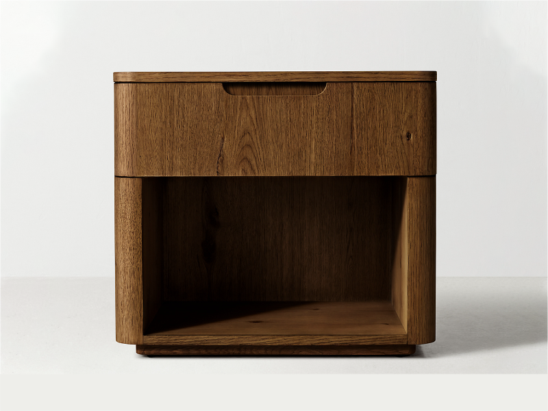 Madero Oak Wooden Nightstand Custom Size Nightstand Nightstand With Groove