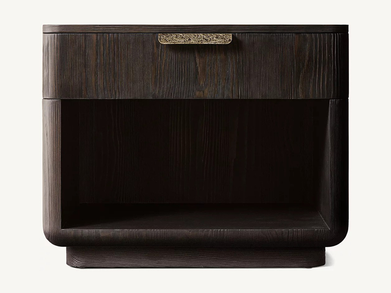 Wood Nightstand; Modern Nightstand;Brown Nightstand
