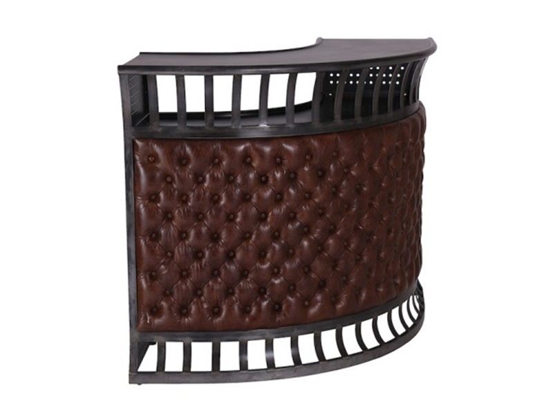 retro real leather bar reception desk