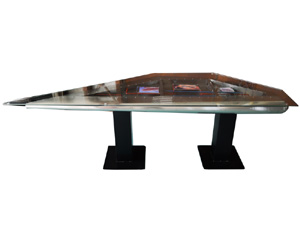 Aluminum Cover Vintage Style Metal Rivets Wing Desk For Office