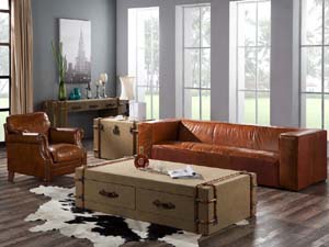 Antique Canvas Coffee Table