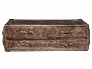 Antique Leather Coffee Table