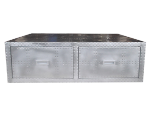 Aviator Coffee Table with Rivets with Two Drawers