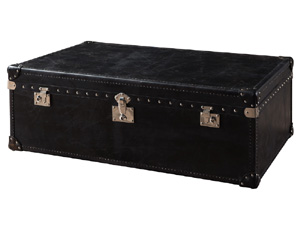 Black Vintage Leather Coffee Table