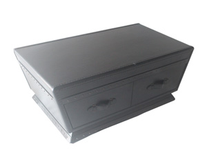 Modern Black Trunk Leather Solid Wood Coffee Table Italian Design For Living Room Hotel