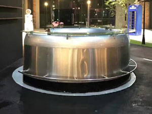 Glass Top Industrial Style Mirror-Polished Cowling Bar