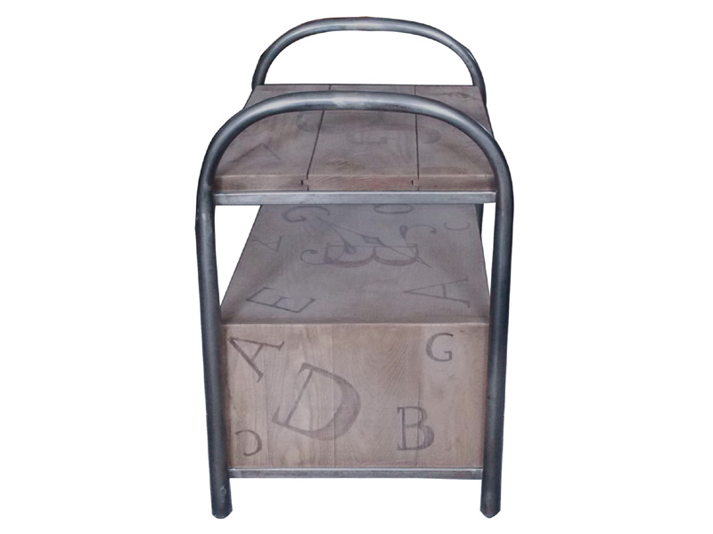 Industrial Solid Wood Side Table