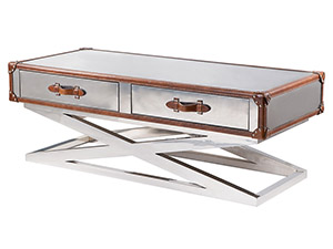 X Base Metal Coffee Table