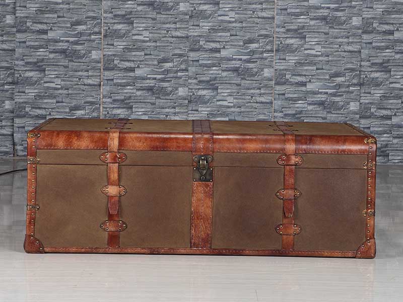 Vintage Blue Canvas Living Room Coffee Table