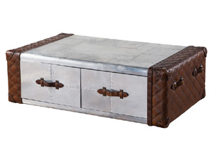 Vintage Leather Aviator Coffee Table