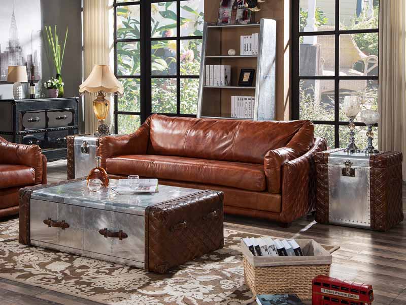 Vintage Leather Aviator Coffee Table