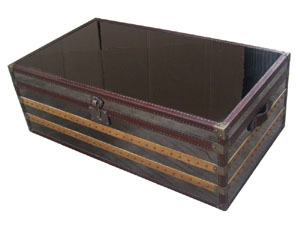 Vintage Leather Steamer Trunk Coffee Table