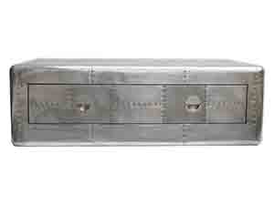 Vintage Riveted Aluminium Trunk Coffee Table