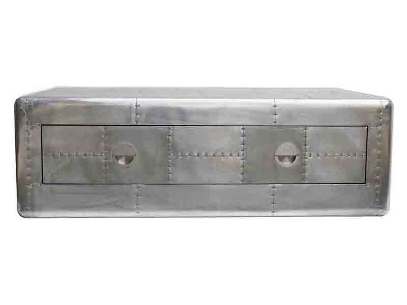 Vintage Riveted Aluminium Trunk Coffee Table