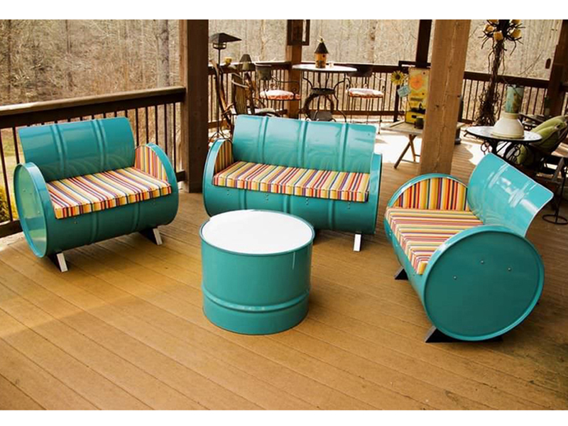 Oil Drum Outdoor Restaurant Dining Coffee Table