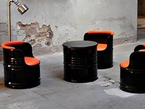 Oil Drum Outdoor Restaurant Dining Coffee Table