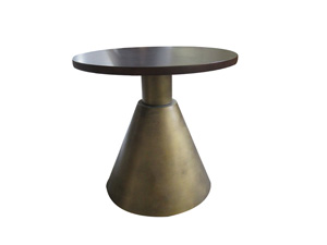 Bronze Walnut Dining Table Circle Top Use In Cafe Living Room Restaurant