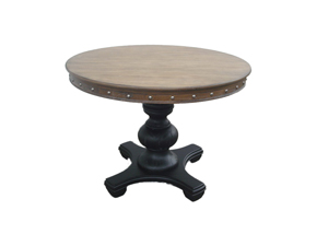 Round Dining Table With Black Creative Quadrangle Leg For Restaurant Lobby