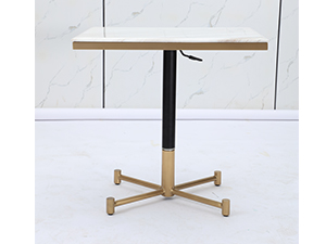 Round Dining Table With Black Creative Quadrangle Leg For Restaurant Lobby