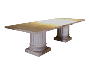 Teak Wood Architectural Rectangular Dining Table