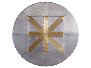 Vintage Style Aluminum Top Aviator Industrial Dining Table