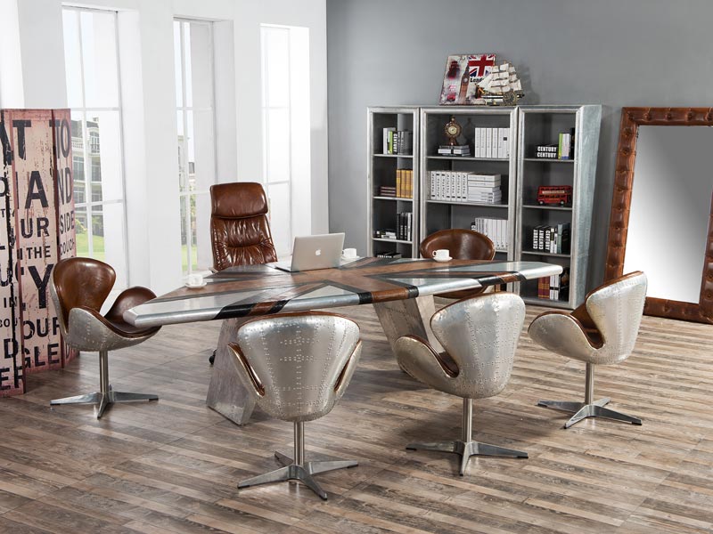 Union Jack Aviation Aluminium Office Table