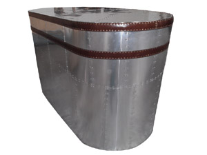 Vintage Leather Steamer Aviator Reception Desk