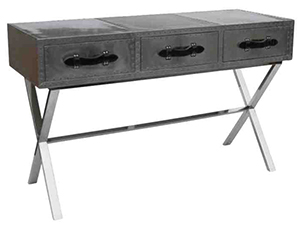 X Base 3 Drawers Aluminium Desk