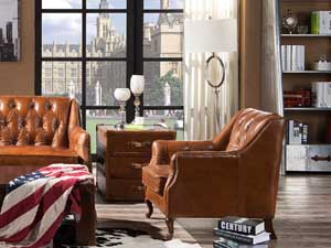 3 Drawers Vintage Leather Cube Trunk