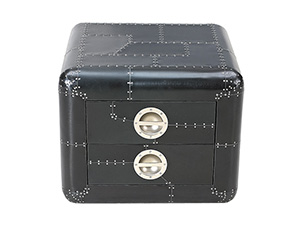 Jet Black Metal Lamp Table