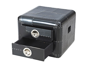 Aircraft Jet Black Metal Lamp Table