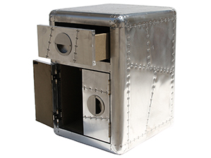 Aircraft Trunk with Polished Aluminum Panels