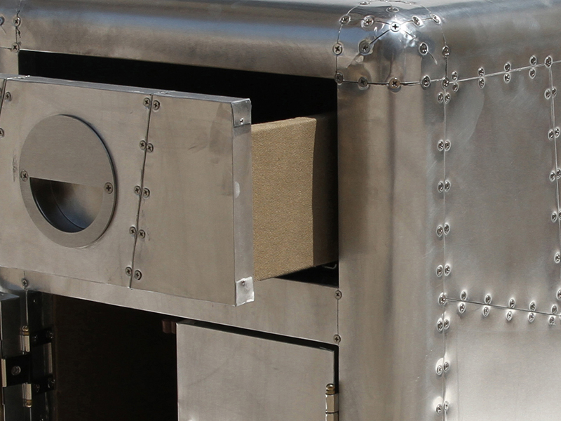 Aircraft Trunk with Polished Aluminum Panels