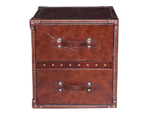Aviator Vintage Leather Steamer Cube Trunk