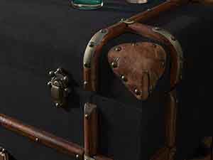 Black Canvas Trunks with Drawers