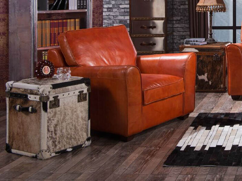 Pony Skin Leather Cube Trunk