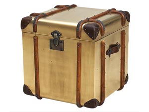 Vintage Brass Aviator Side Trunk