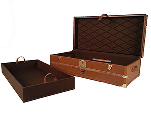 Vintage Brown Leather Trunk