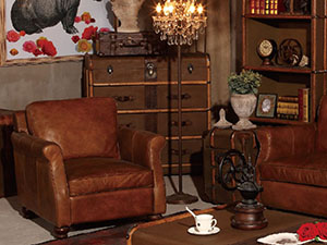 Canvas Side Lamp Table With Rattan