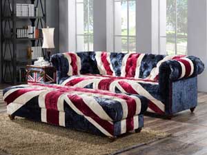 Vintage Fabric Union Jack Cube Trunk